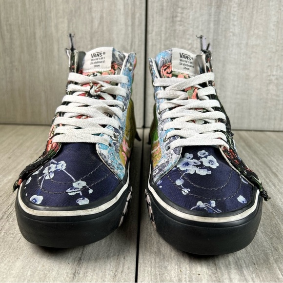 RARE SAMPLE Vans SK8 Hi Reissue Cap Floral High-Top Sneakers Women's Size 7 - Picture 5 of 10